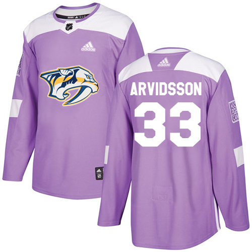 Adidas Predators #33 Viktor Arvidsson Purple Authentic Fights Cancer Stitched NHL Jersey - Click Image to Close